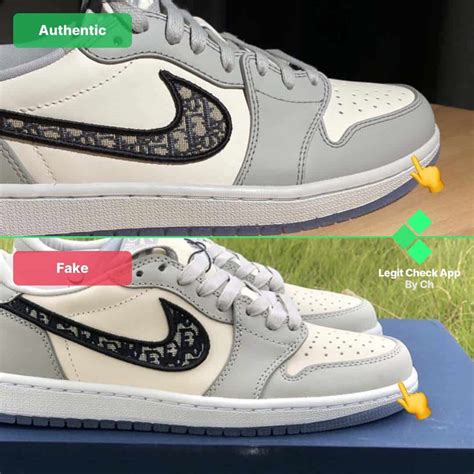 fake dior jordans vs real|dior jordan 1 low false.